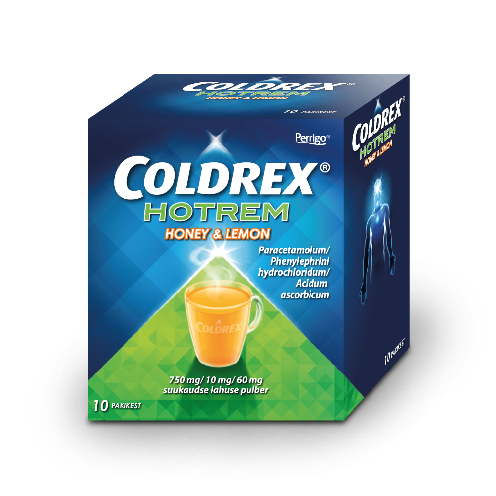 COLDREX HOTREM HONEY & LEMON SUUKAUDNE LAHUSE PULBER 750MG+10MG+60MG N10