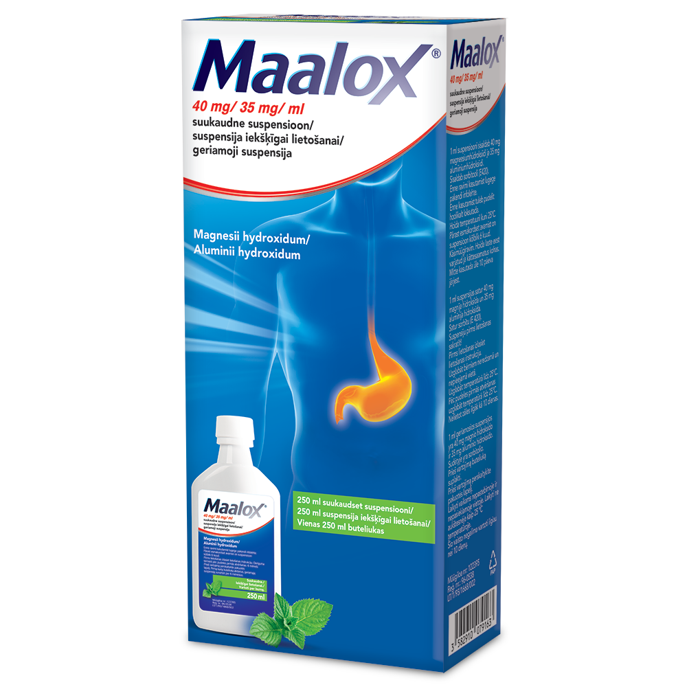 MAALOX SUUKAUDNE SUSPENSIOON ENSOON 35MG+40MG 1ML 250ML N1