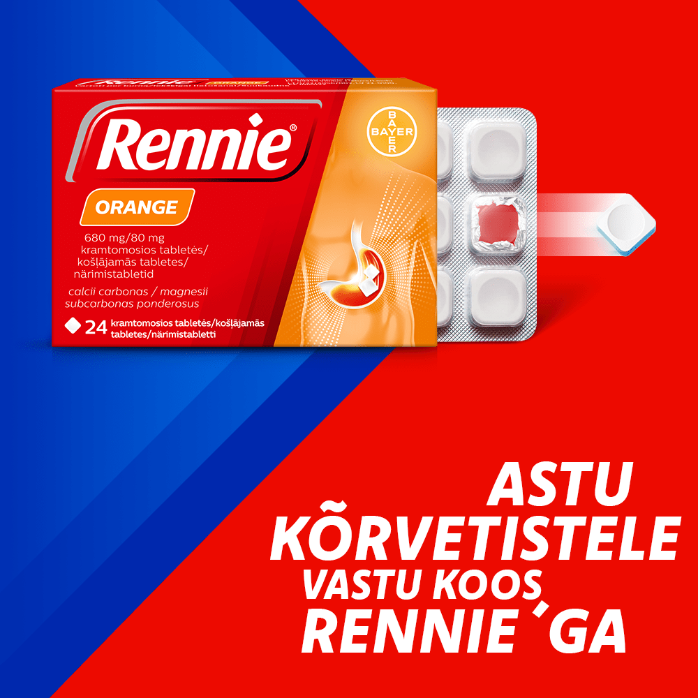RENNIE ORANGE NÄRIMISTBL. 680MG+80MG N24