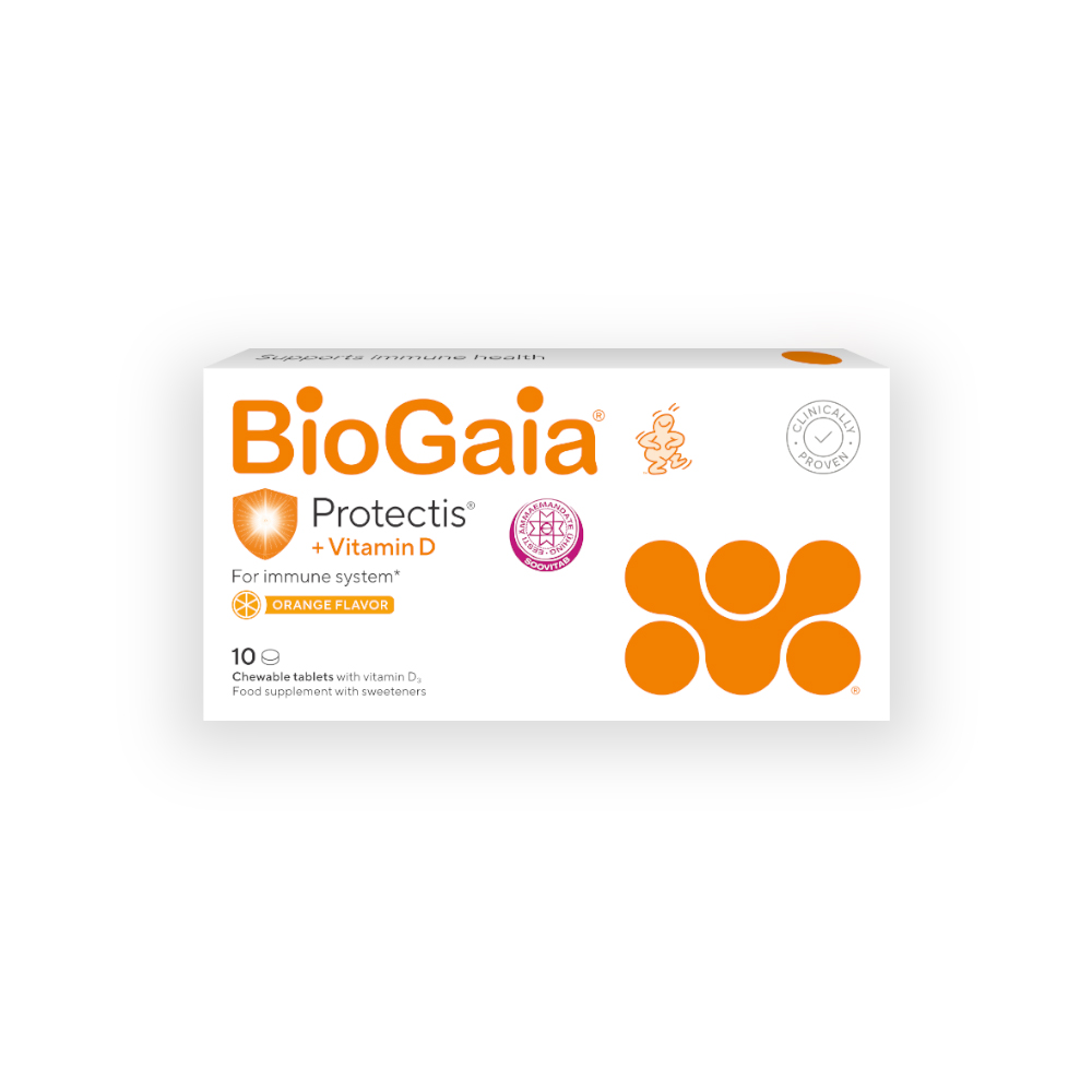 BIOGAIA PROTECTIS PIIMHAPPEBAKTERID+VITAMIIN D3 TBL N10