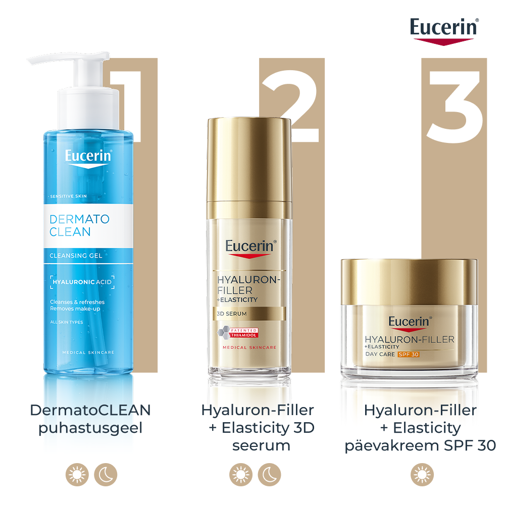 EUCERIN HYALURON-FILLER + ELASTICITY PÄEVAKREEM SPF30 TÄITEPAKEND 50ML