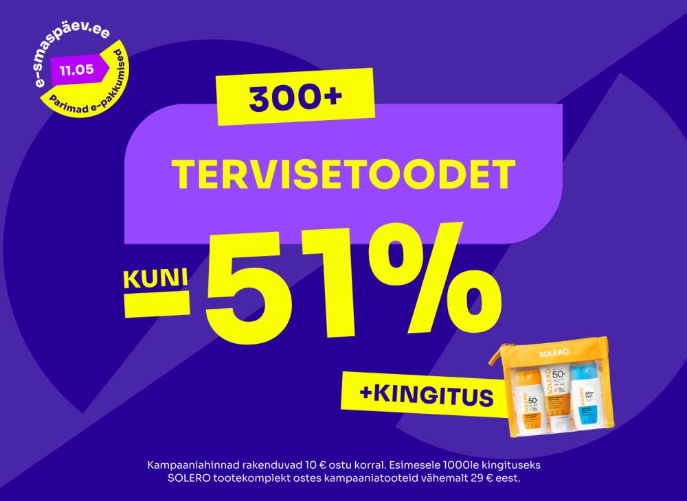 300+ tervisetoodet kuni -51%