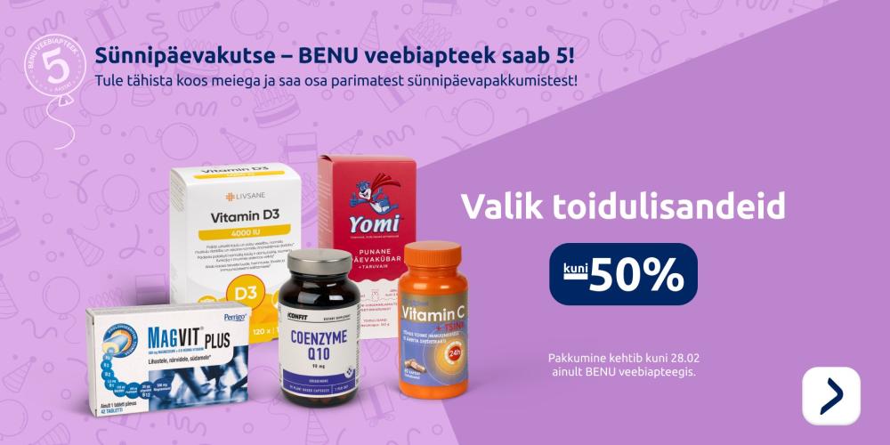 Valik toidulisandeid kuni  50%