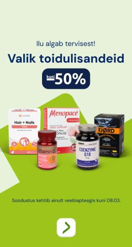 Valik toidulisandeid kuni  50%