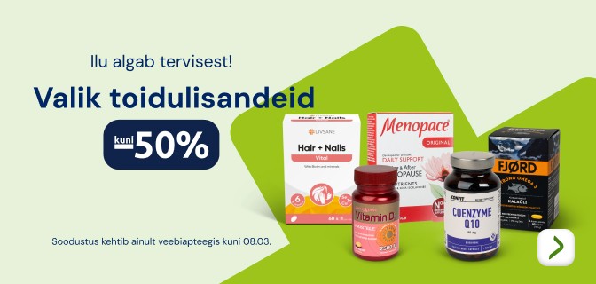 Valik toidulisandeid kuni  50%