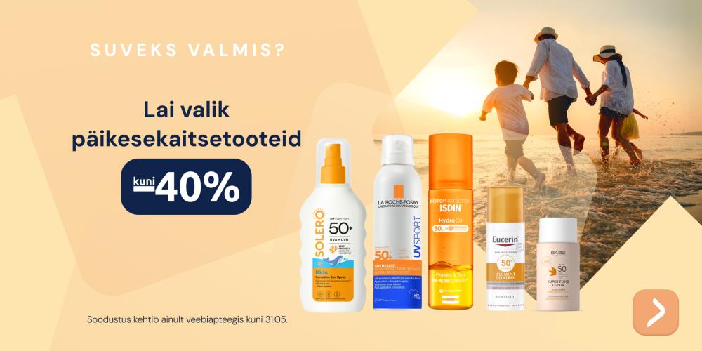Lai valik päikesekaitsetooteid kuni  40%