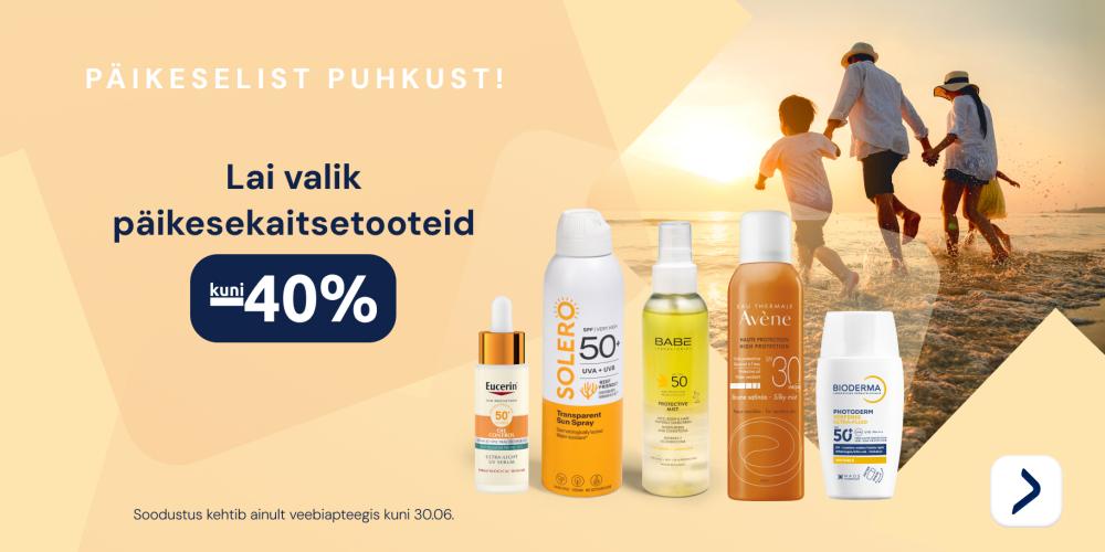 Lai valik päikesekaitsetooteid kuni  40%