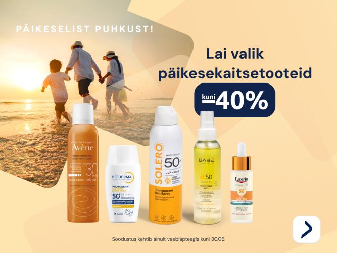 Lai valik päikesekaitsetooteid kuni  40%