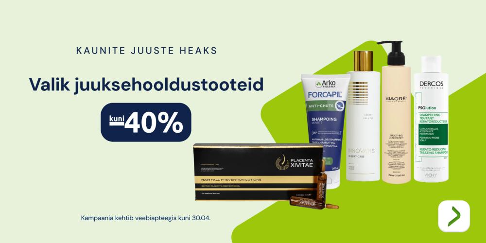 Valik juuksehooldustooteid kuni  40%