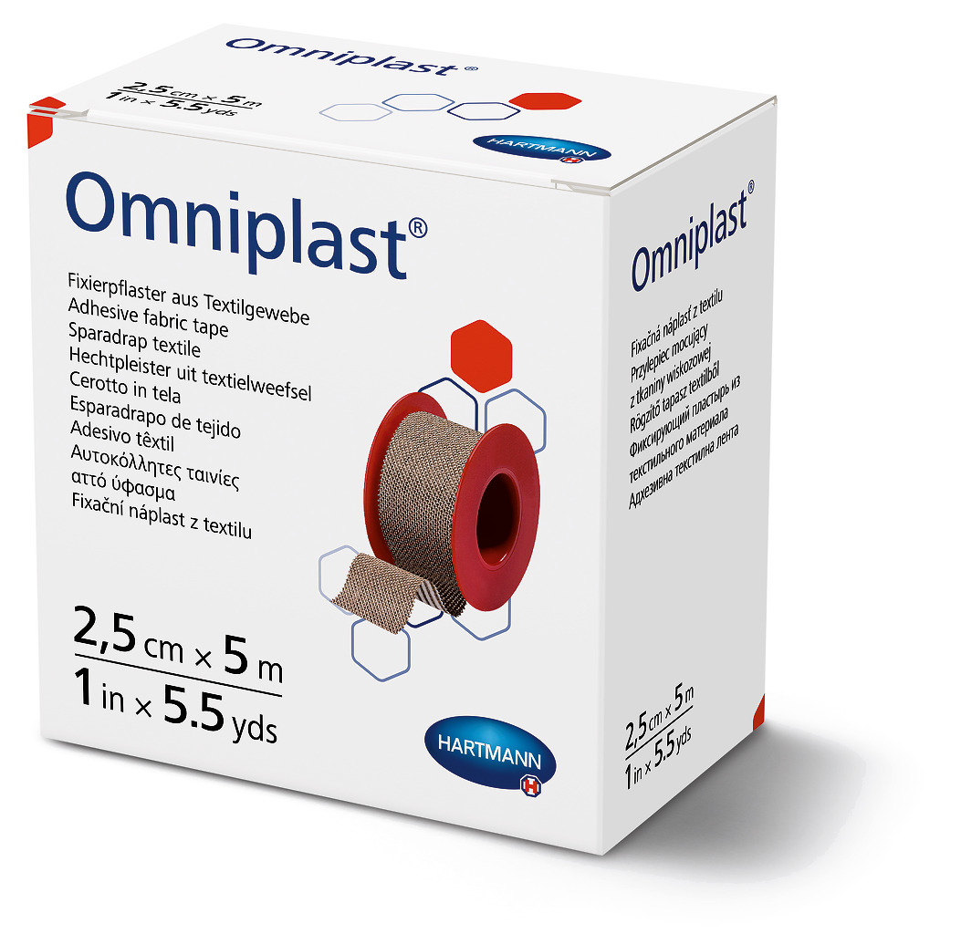 OMNIPLAST RULLPLAASTER 2,5CMX5M NAHAVÄRVI TEKSTIIL