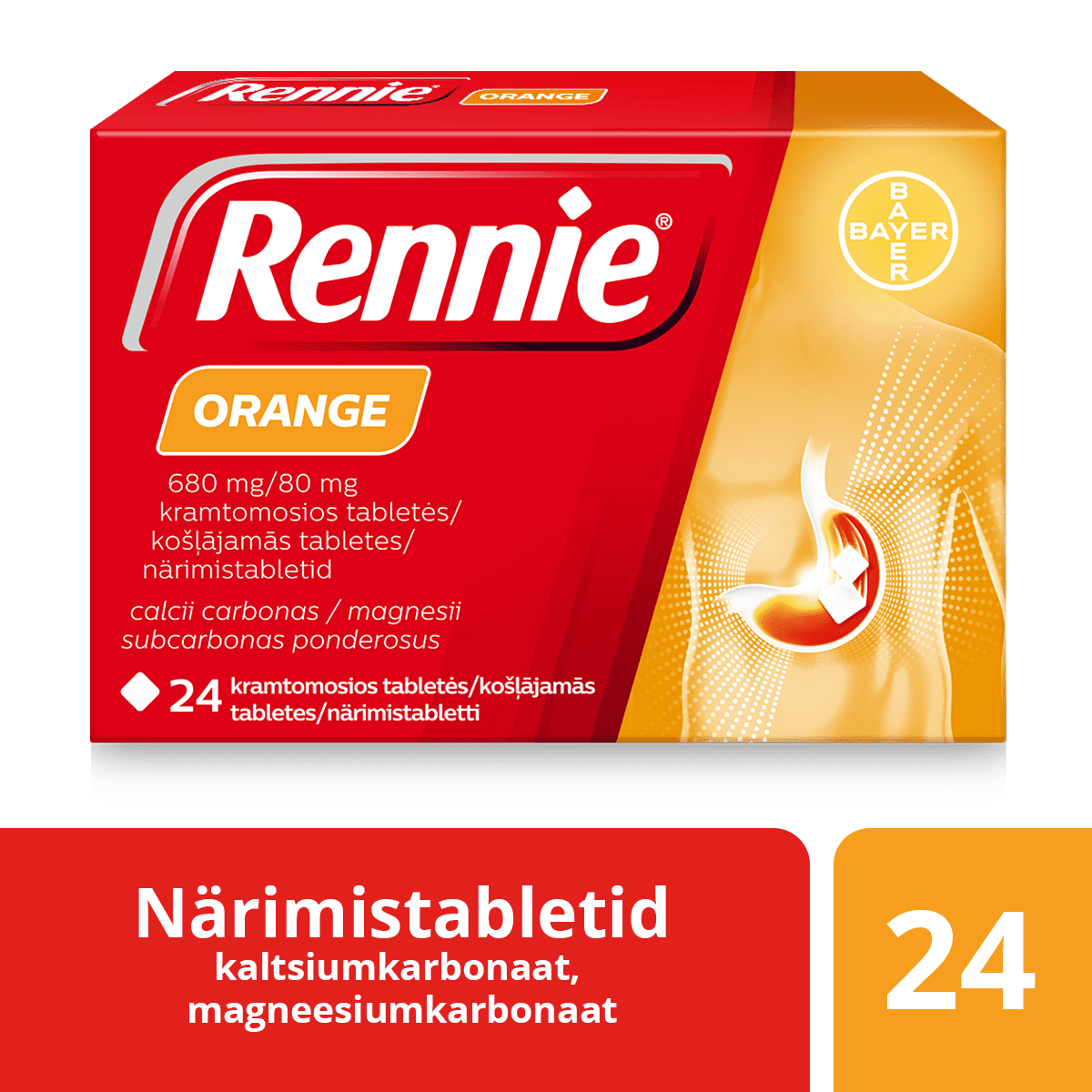 RENNIE ORANGE NÄRIMISTBL. 680MG+80MG N24