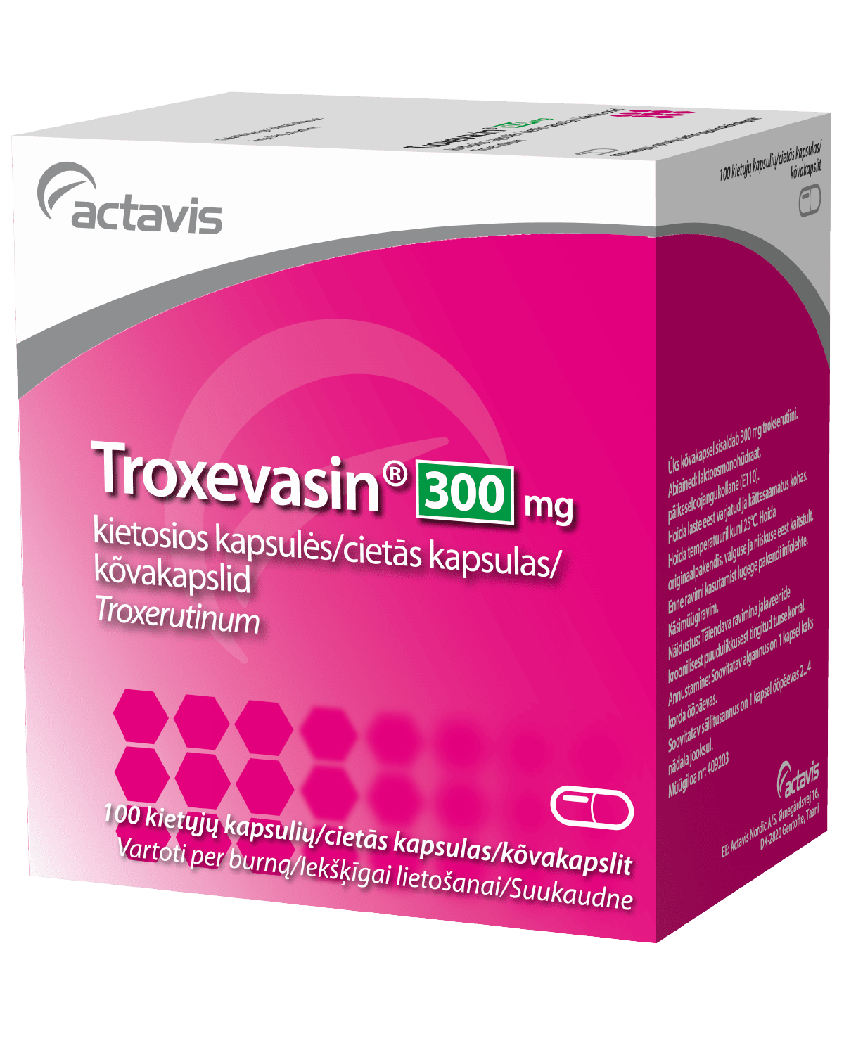 TROXEVASIN KÕVAKAPSEL 300MG N100