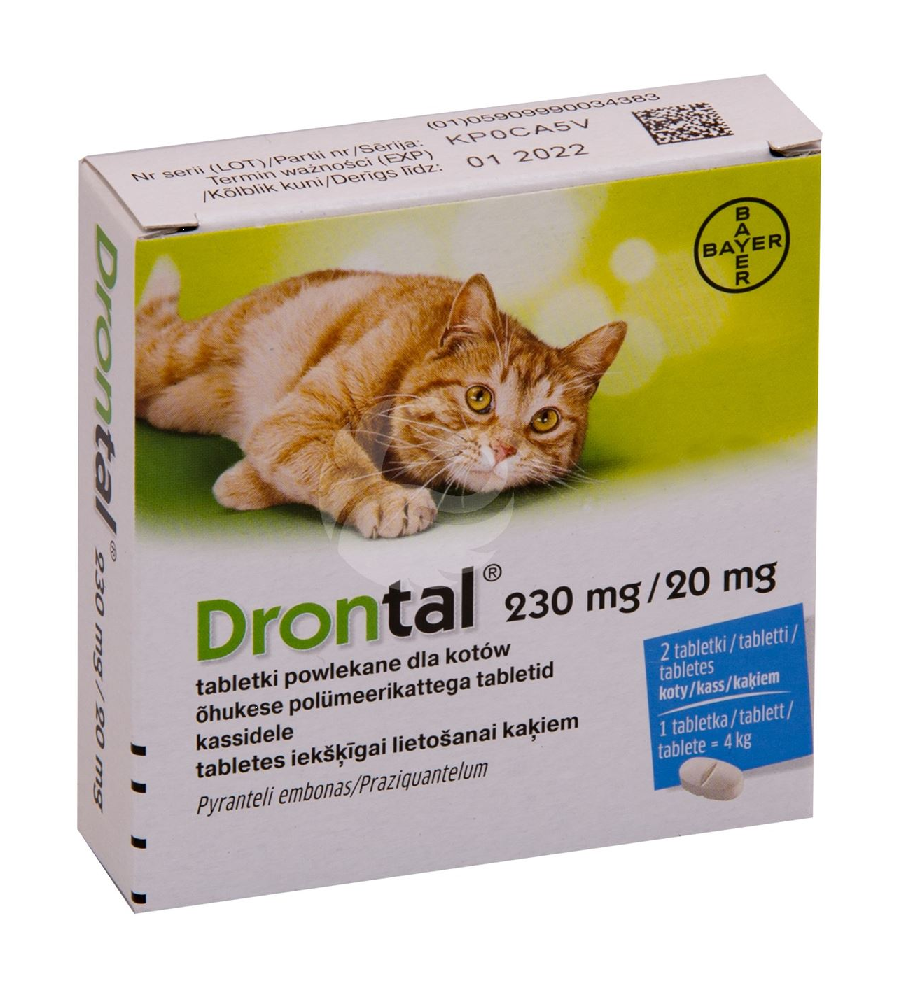 DRONTAL ÕHUKE POLÜMEERKATTEGA TBL 20MG+80MG N2