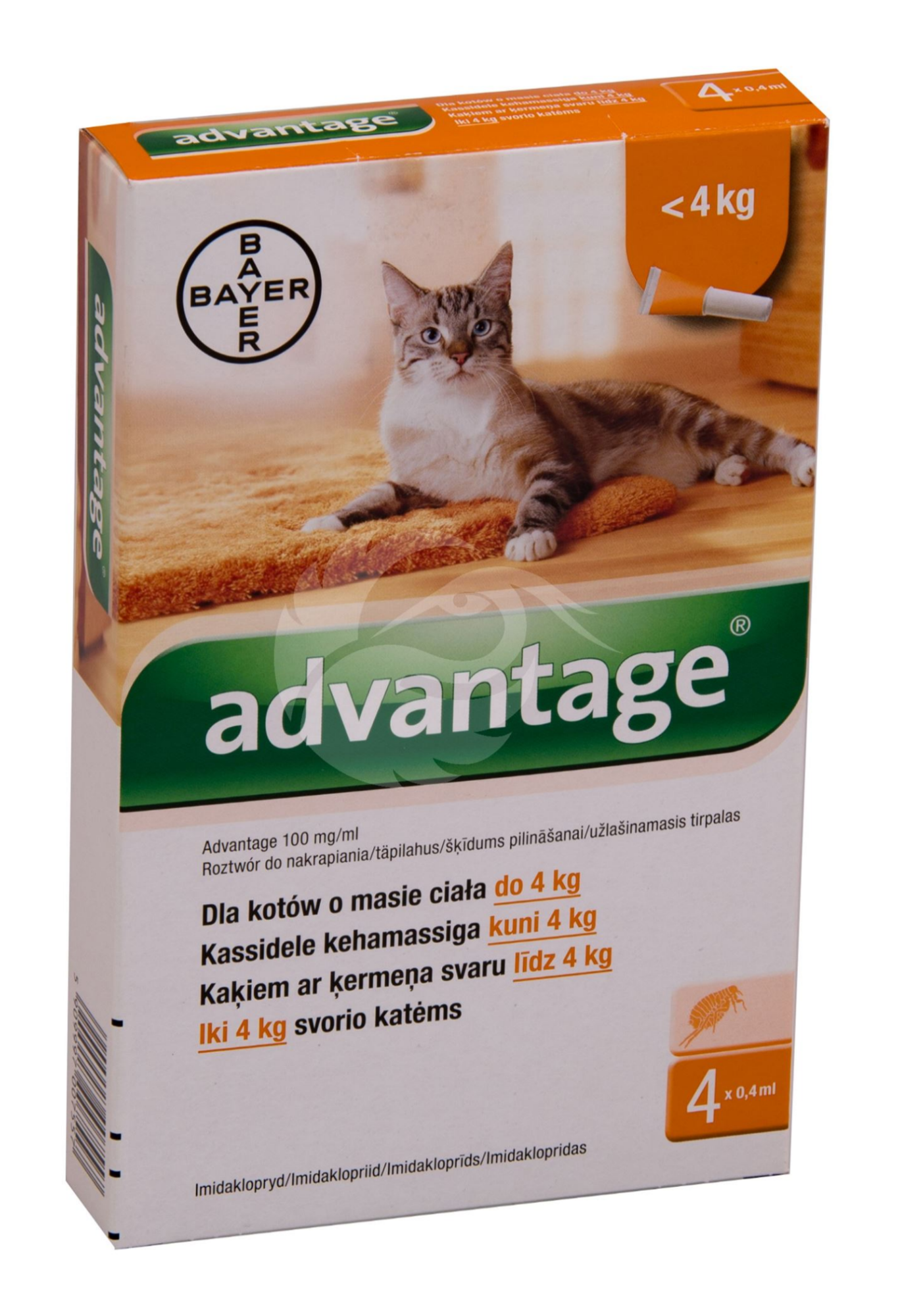 ADVANTAGE TÄPILAHUS 100MG 1ML 0.4ML N4, KASSIDELE