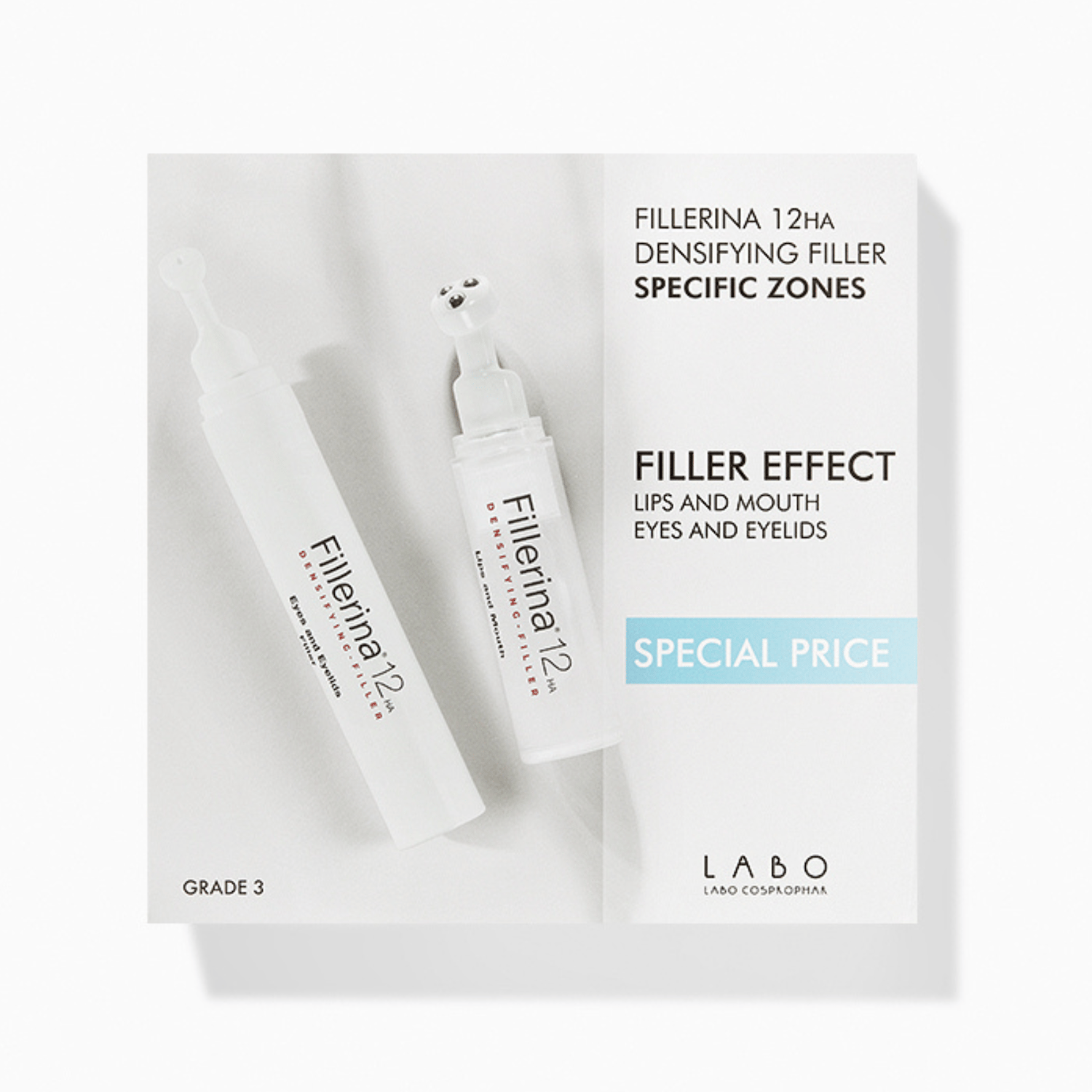 FILLERINA 12HA GEEL SUU/HUULED+ SILMAD/SILMALAUD 3.ASTE 7ML+15ML