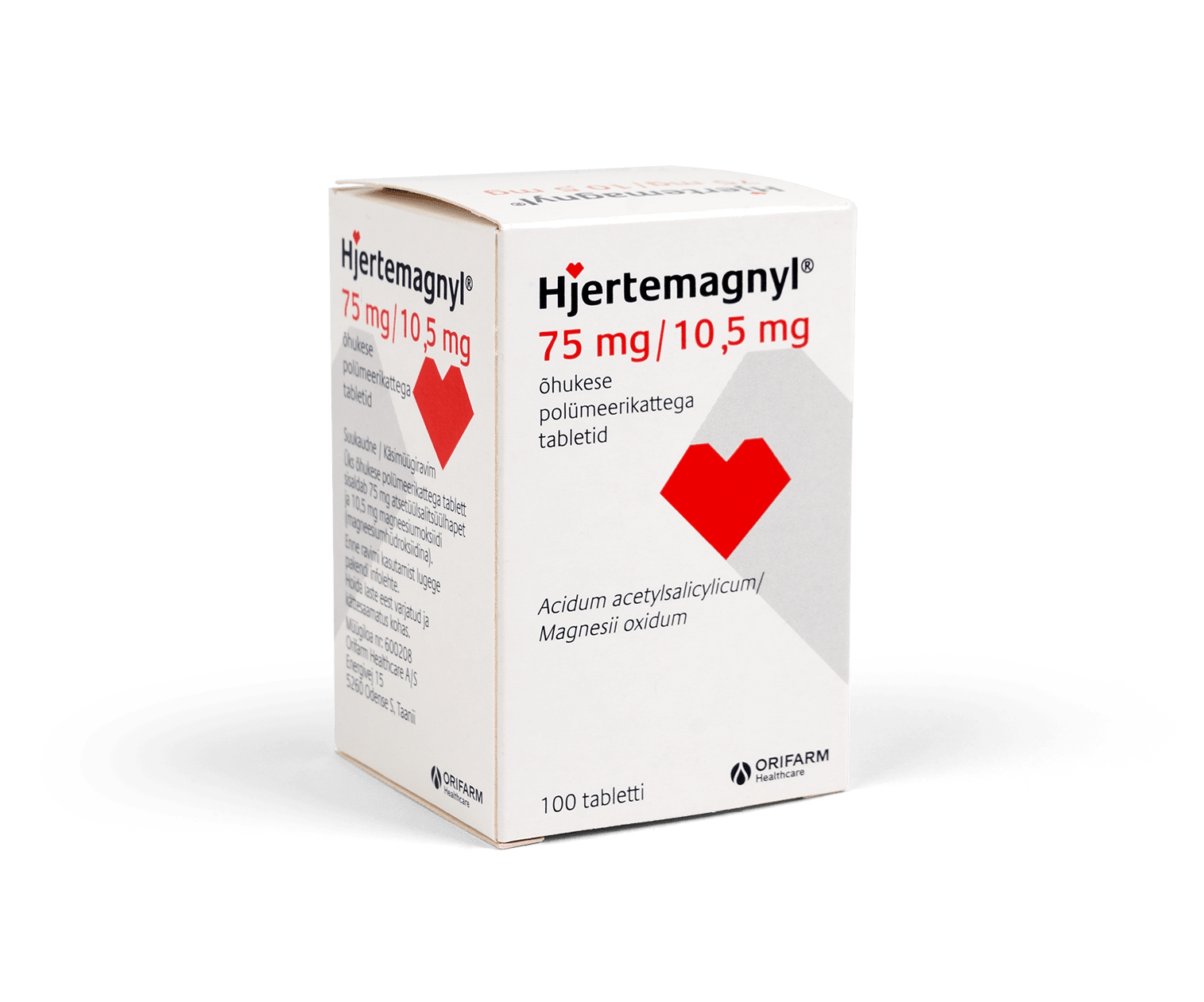 HJERTEMAGNYL ÕHUKE POLÜMEERKATTEGA TBL 75MG+10.5MG N100