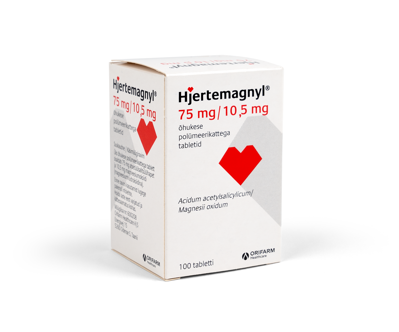 HJERTEMAGNYL ÕHUKE POLÜMEERKATTEGA TBL 75MG+10.5MG N100