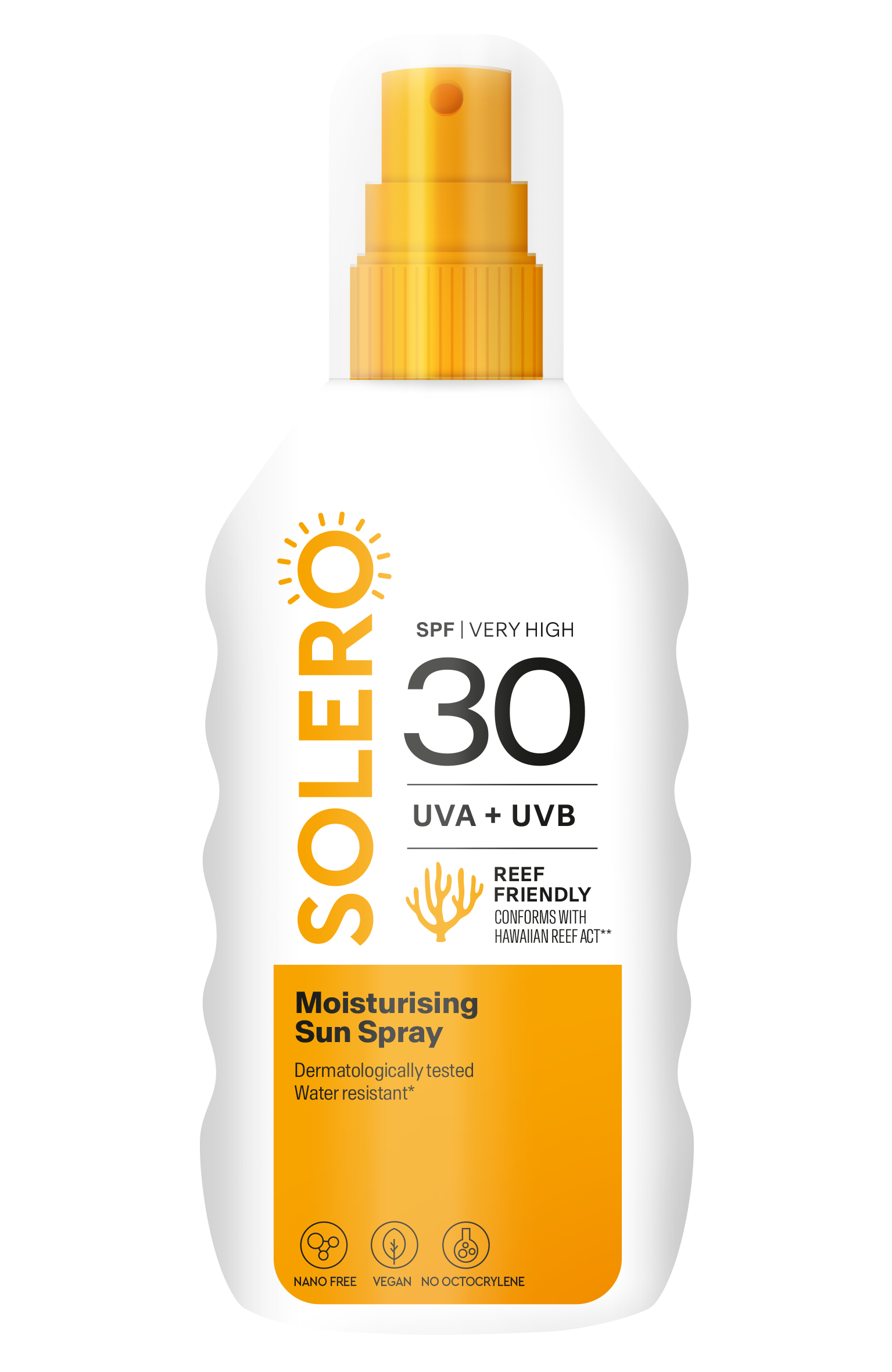 SOLERO PÄIKESEKAITSESPREI SPF30 NIISUTAV 200ML