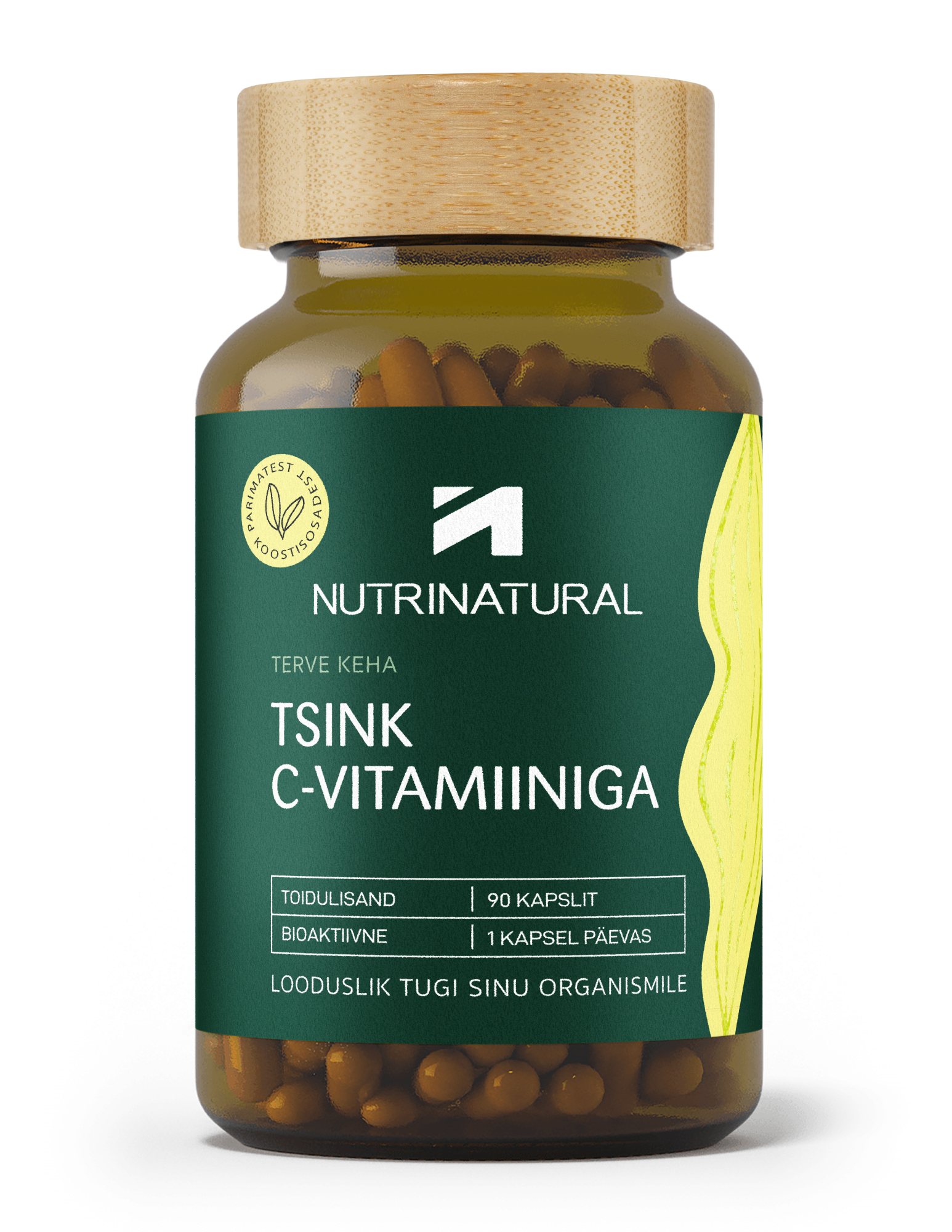 NUTRINATURAL TSINK C-VITAMIINIGA KAPSLID N90