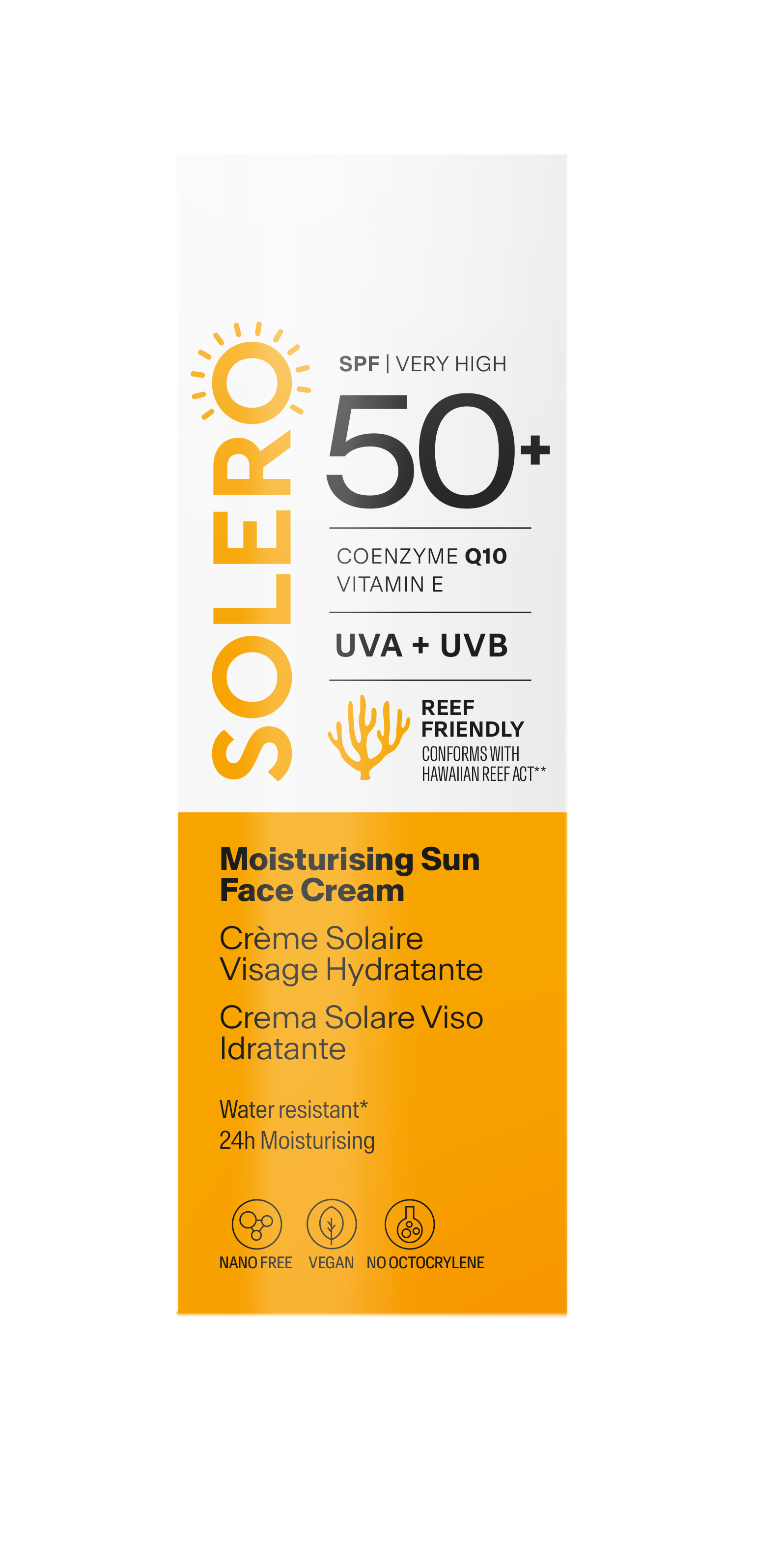 SOLERO PÄIKESEKAITSEKREEM SPF50+ NÄOLE NIISUTAV 50ML