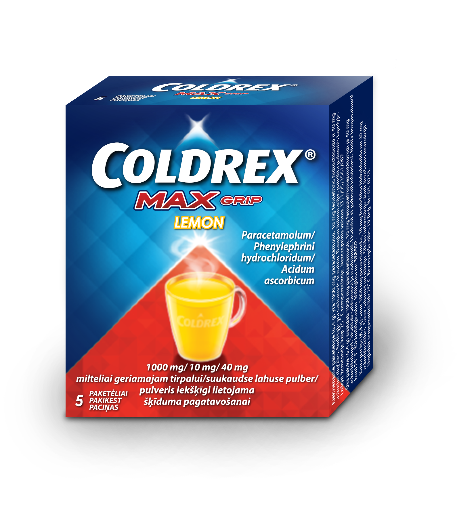 COLDREX MAXGRIP LEMON SUUKAUDNE LAHUSE PULBER 1000MG+10MG+40MG N5