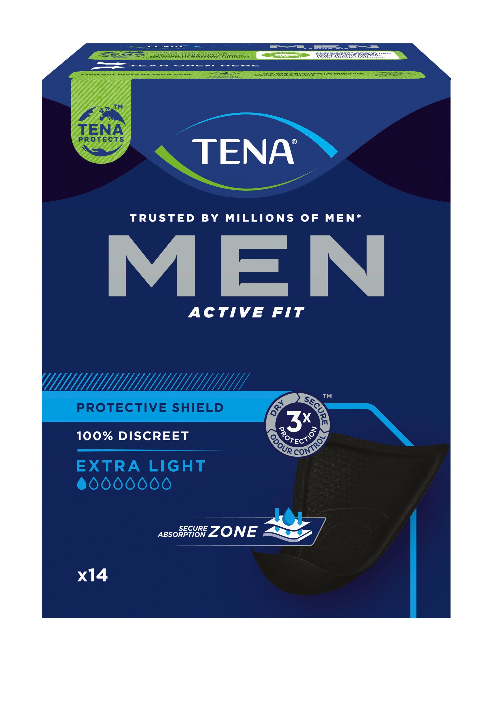 TENA MEN ACTIVE FIT SHIELD SIDE 140ML N14