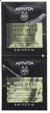APIVITA EXPRESS NÄOMASK ROHELISE SAVIGA SÜGAVPUHASTAV 8+8ML N1