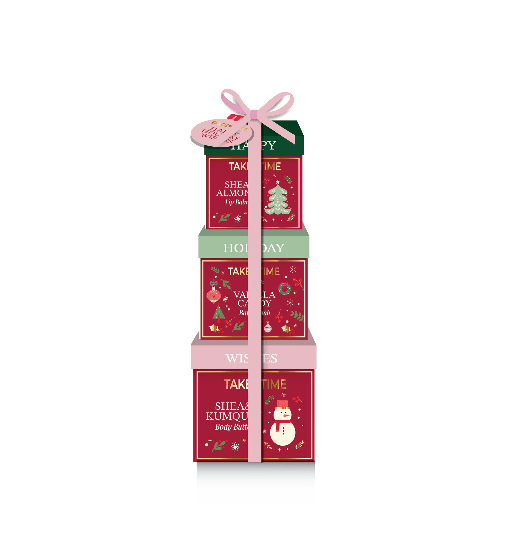TAKE TIME BOX SET HUULEPALSAM 7,5G + VANNIPOMM 40G + KEHAVÕI 100ML