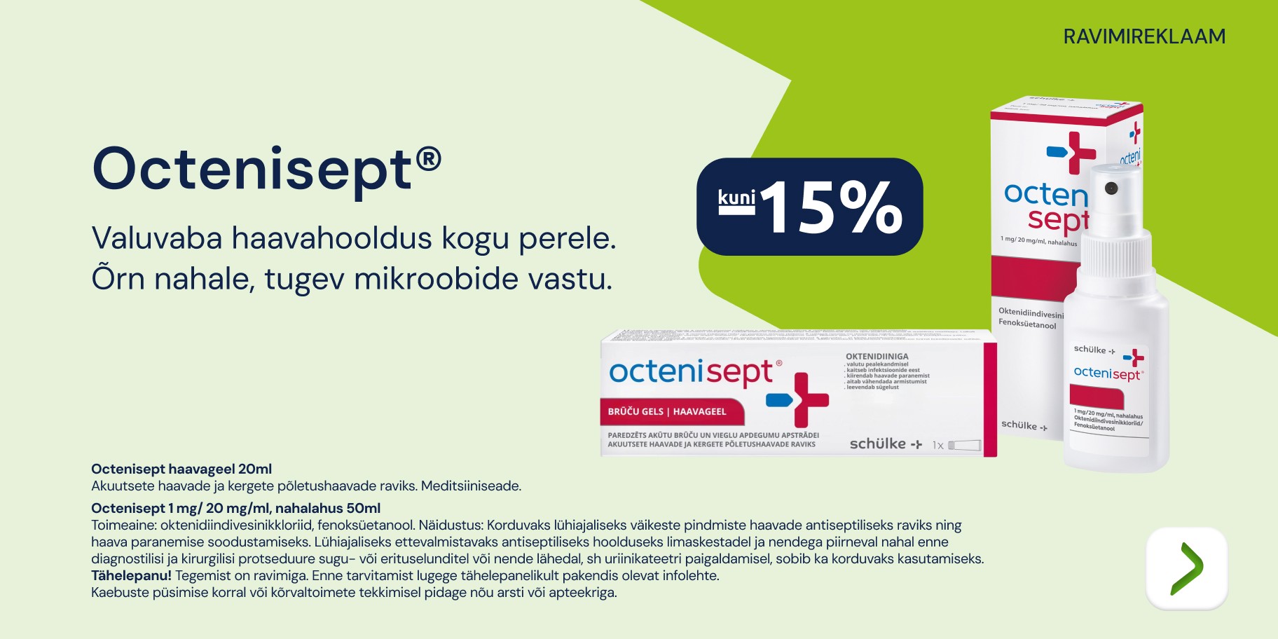 Octenisept kuni  15%