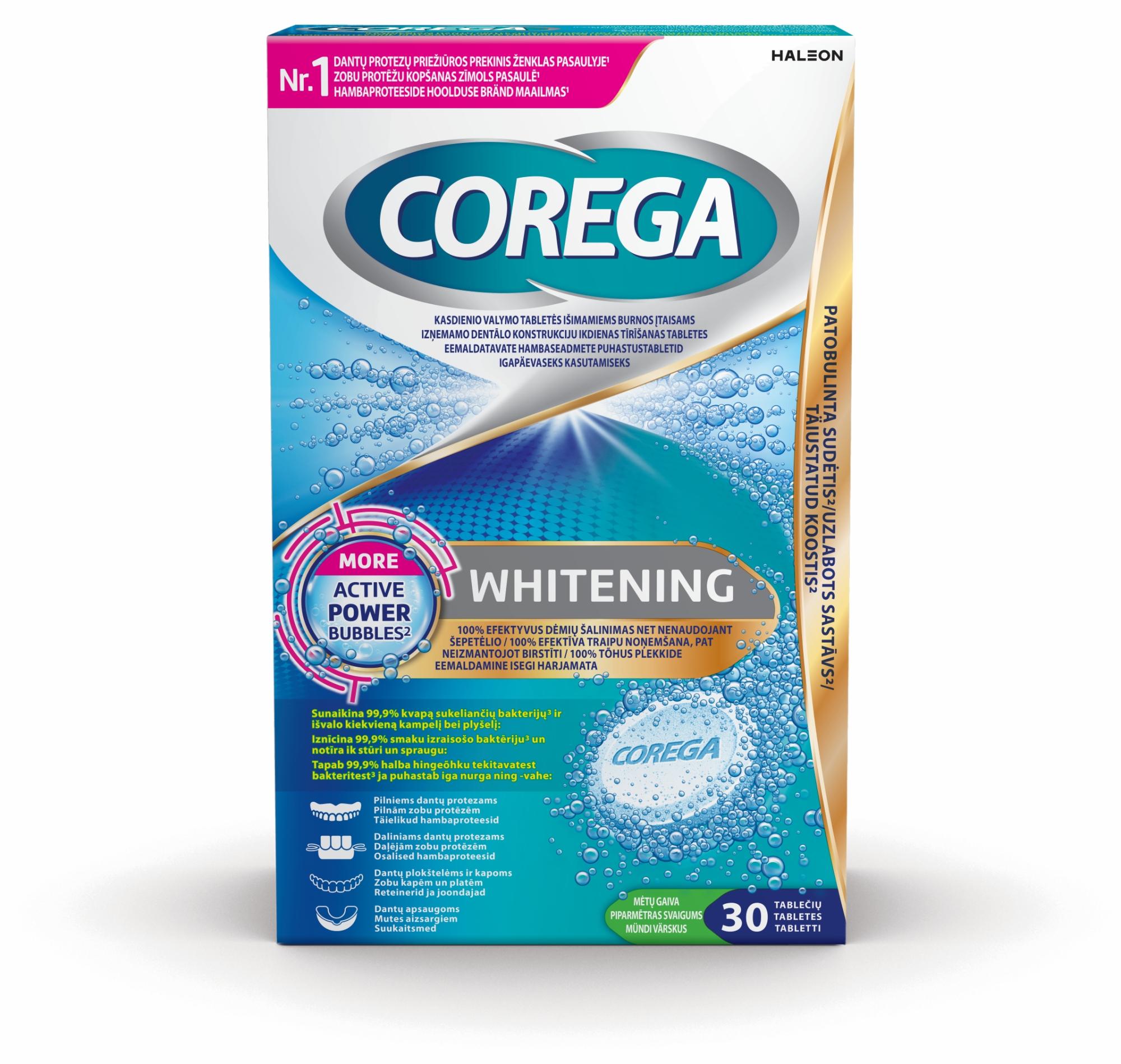 COREGA PROTEESIPUHASTUSTABLETID WHITENING N30