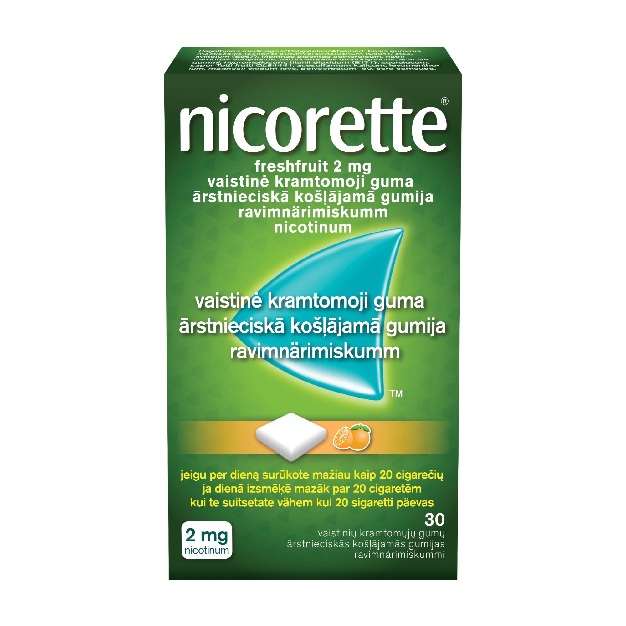 NICORETTE FRESHFRUIT RAVIMNÄRIMISKUMM 2MG N30