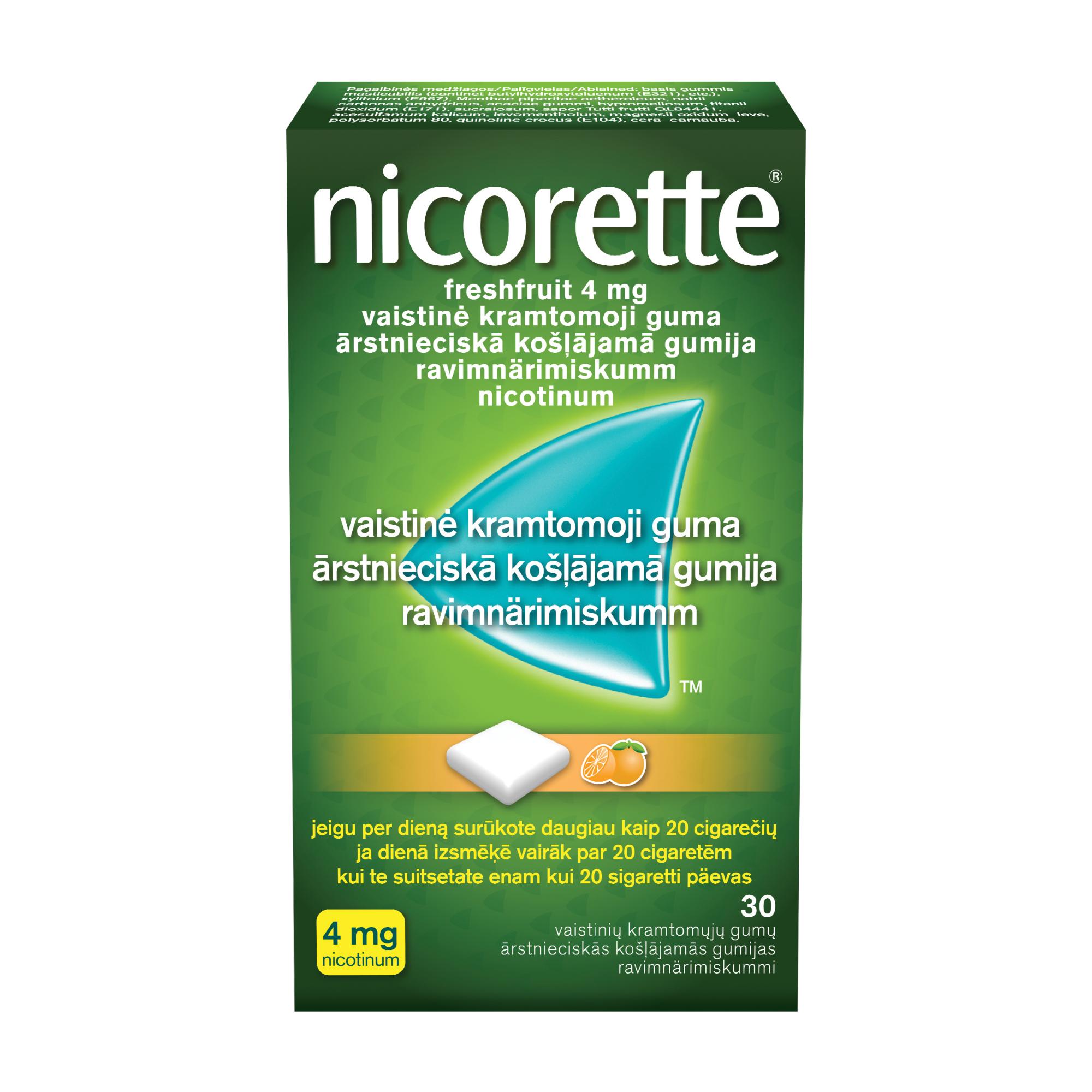 NICORETTE FRESHFRUIT RAVIMNÄRIMISKUMM 4MG N30