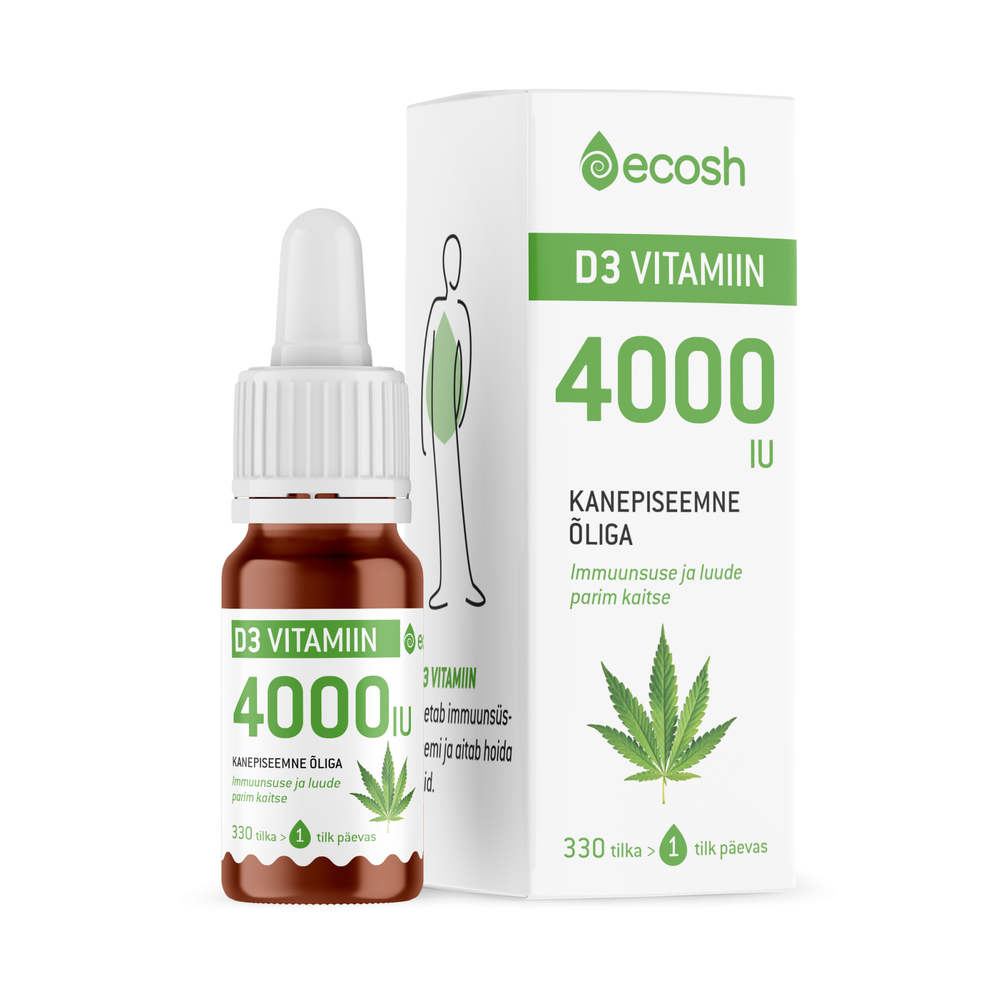 ECOSH D3 VITAMIIN D TILGAD 4000IU/TILGAS KANEPIÕLIGA 10ML