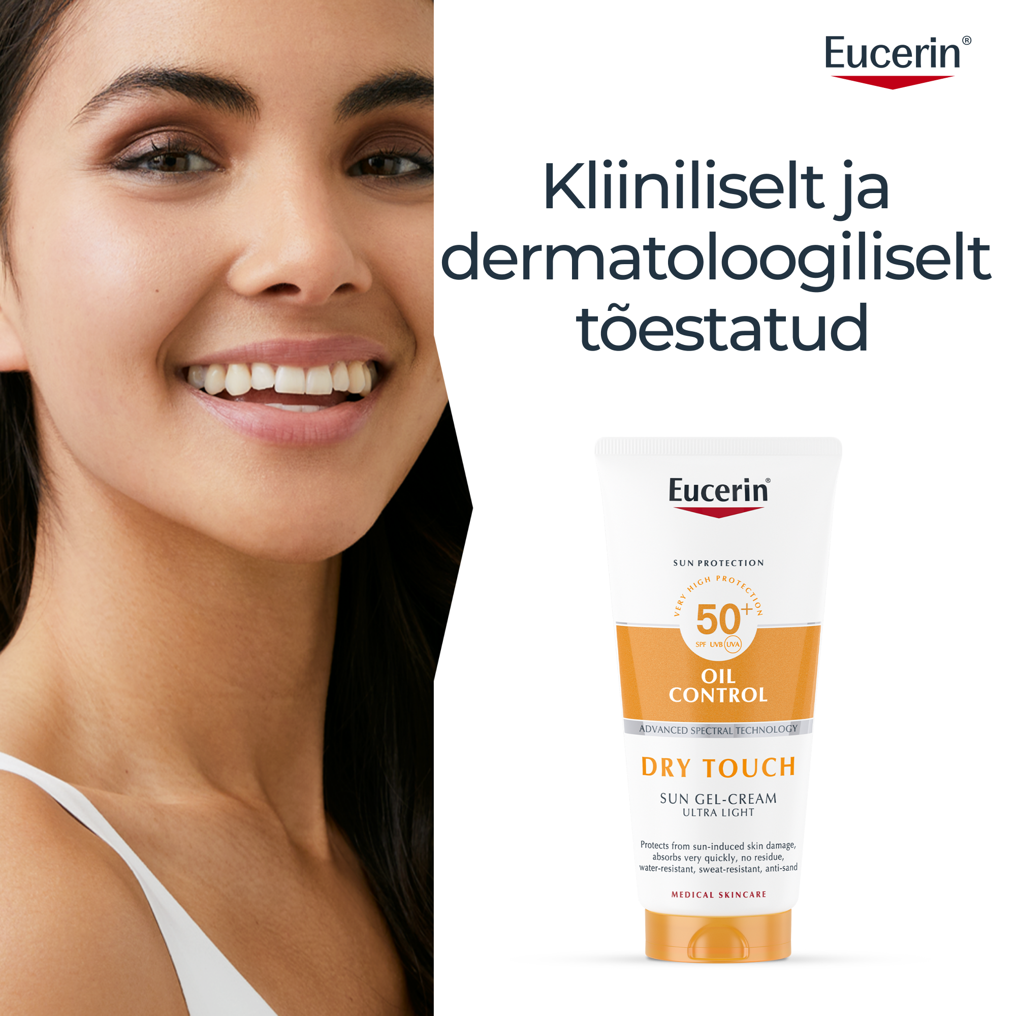 EUCERIN SUN OIL CONTROL PÄIKESEKAITSE GEEL-KREEM SPF50+ 200ML