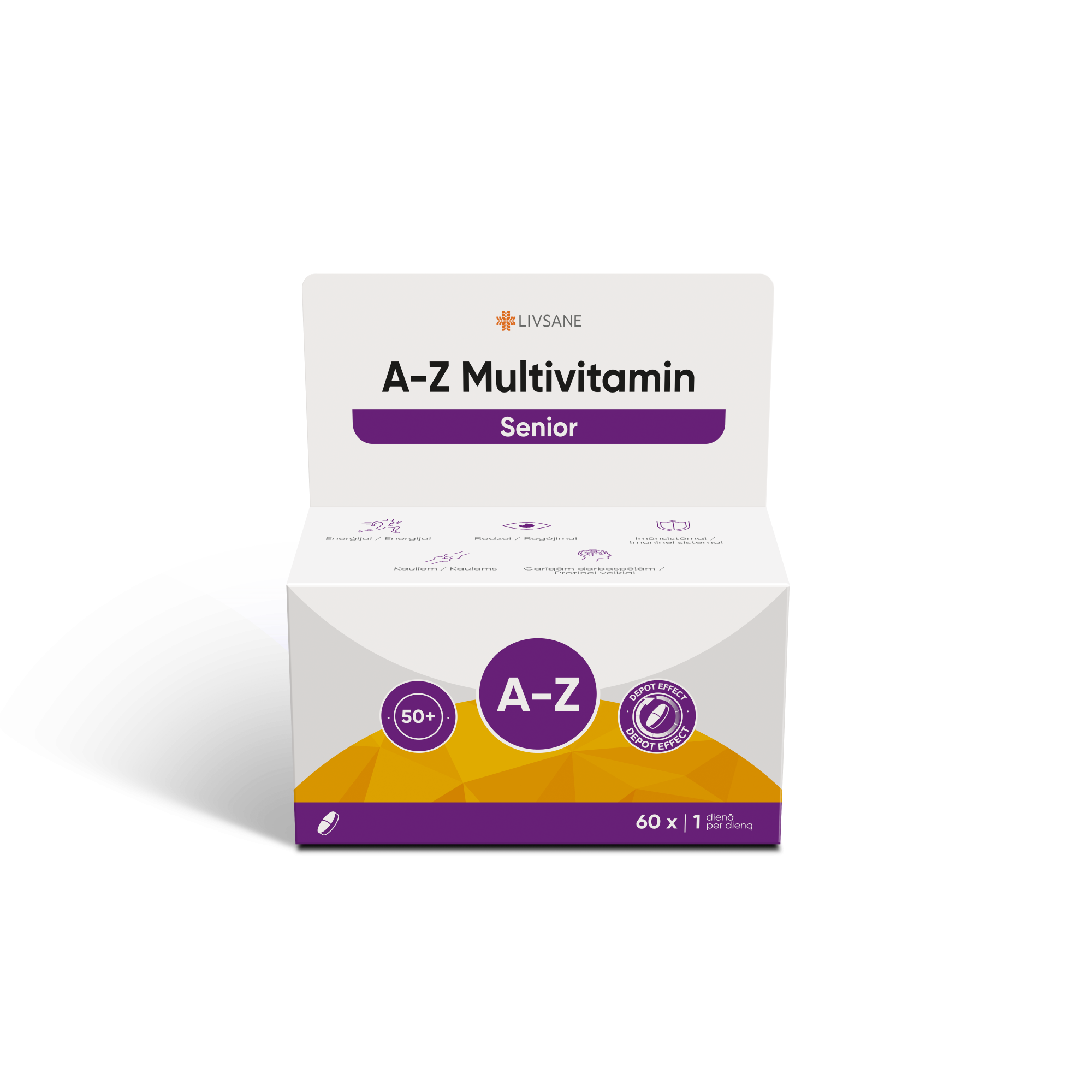 LIVSANE MULTIVITAMIIN A-Z 50+ TBL PIKATOIMELINE N60