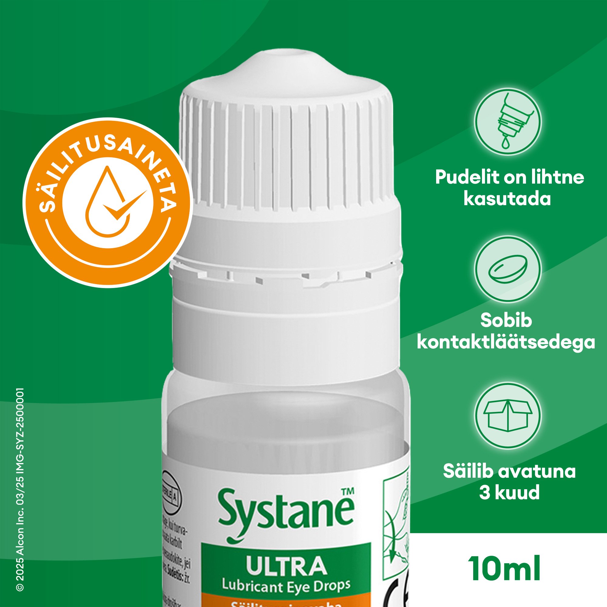 SYSTANE ULTRA SILMATILGAD NIISUTAVAD SÄILITUSAINETA 10ML