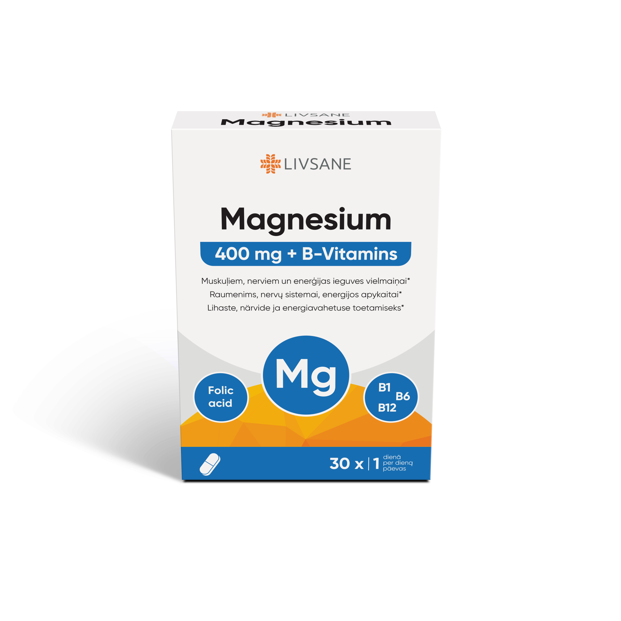LIVSANE MAGNEESIUM 400 + B-VITAMIINID TBL N30