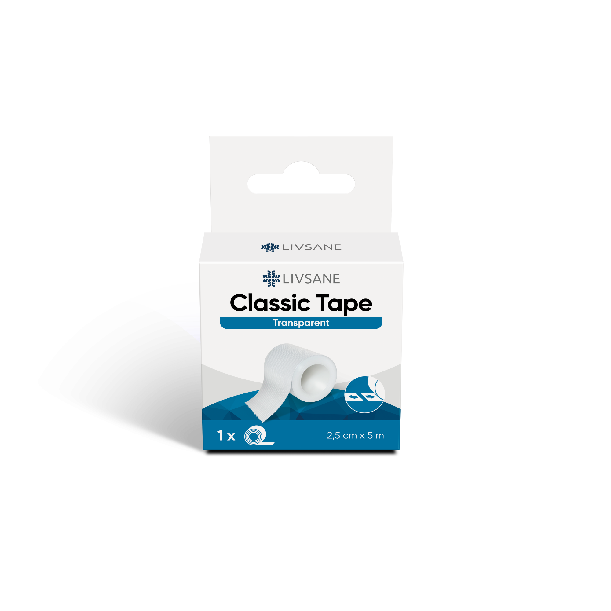 LIVSANE RULLPLAASTER CLASSIC 2,5CMX5M VALGE REBITAV