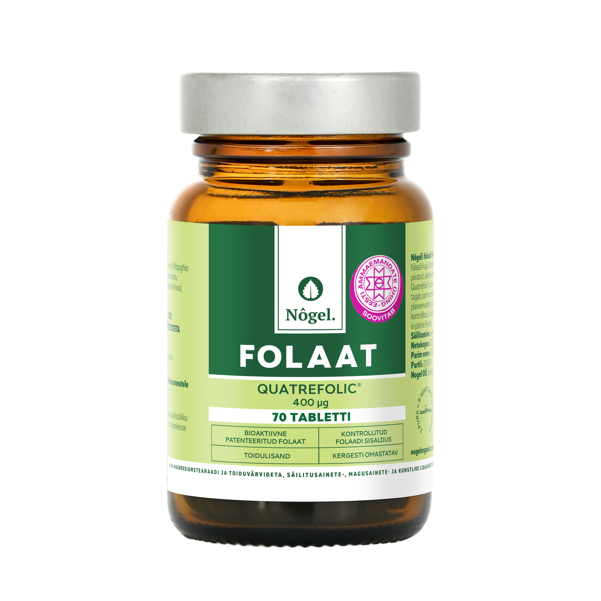 NÕGEL FOLAAT QUATREFOLIC TBL 400MCG N70
