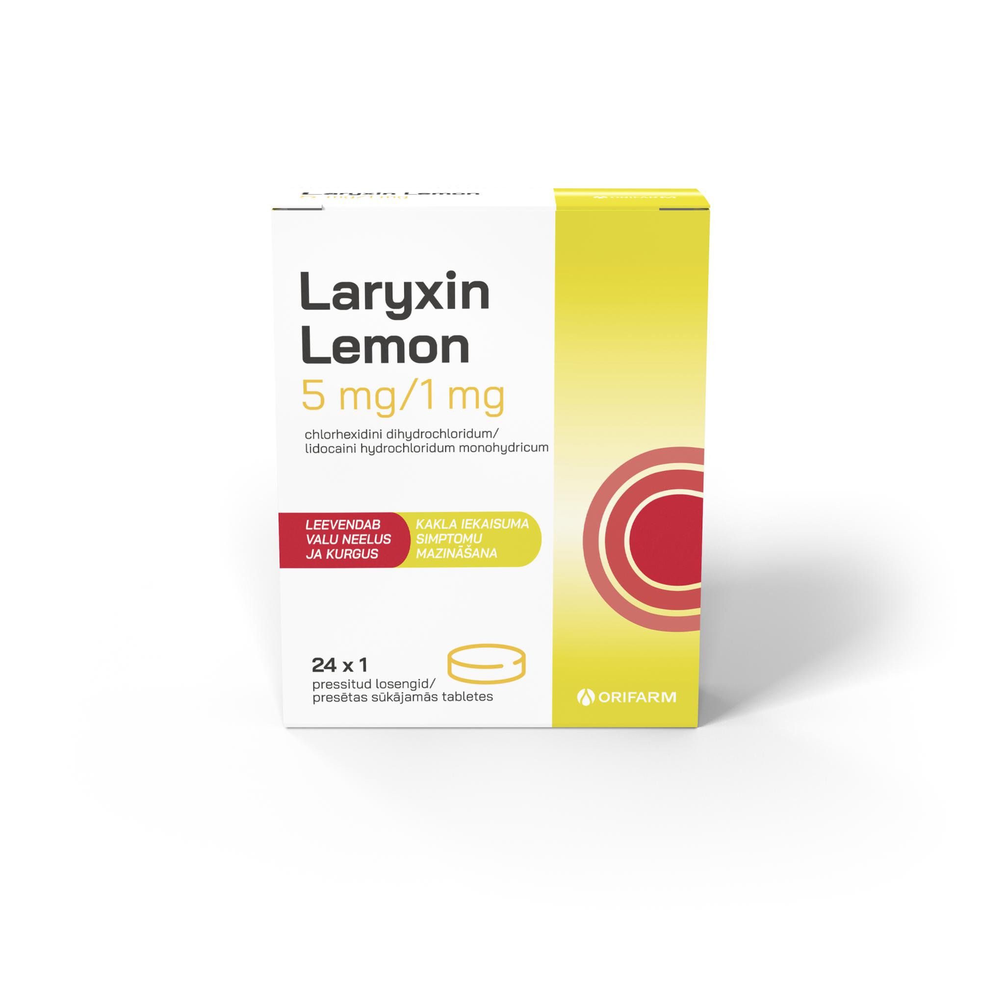 LARYXIN LEMON PRESSITUD LOSENG 5MG+1MG N24