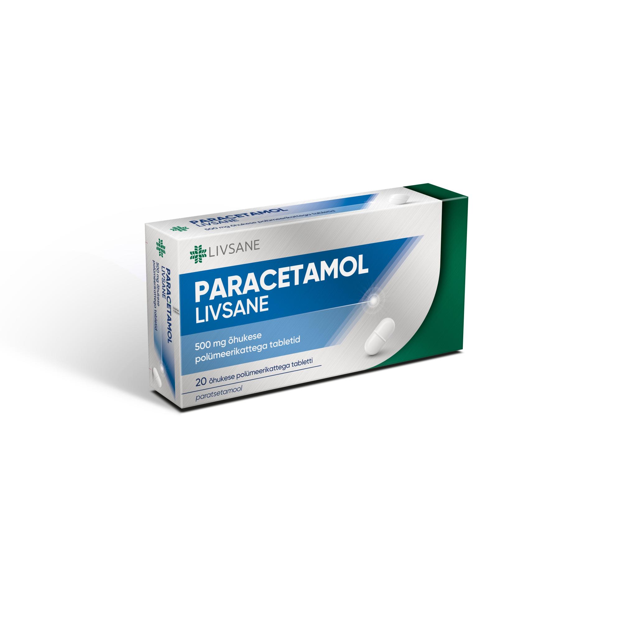 PARACETAMOL LIVSANE ÕHUK. POLÜM.KAT. TBL 500MG N20
