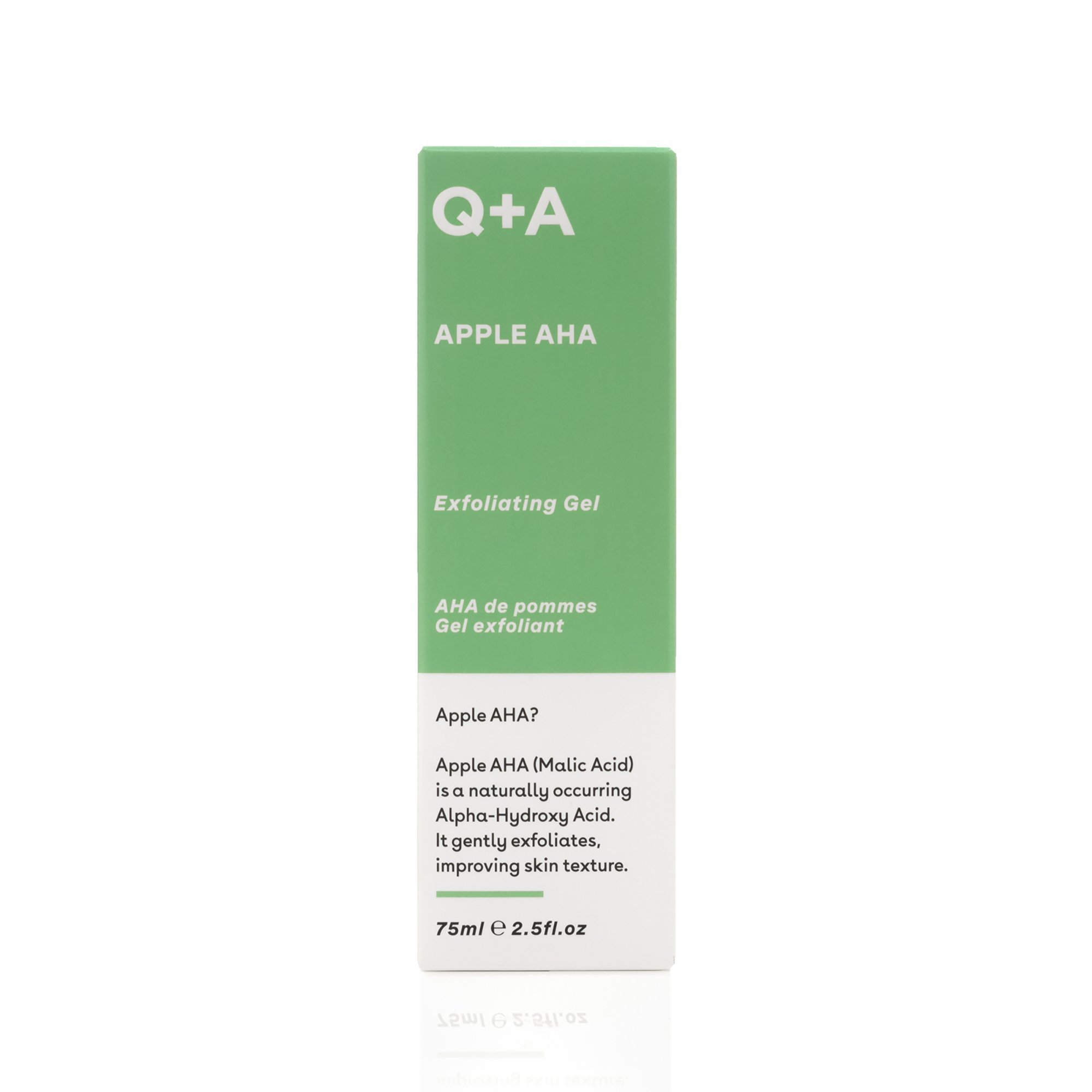 Q+A APPLE AHA GEEL KOORIV PUUVILJAHAPETEGA 75ML