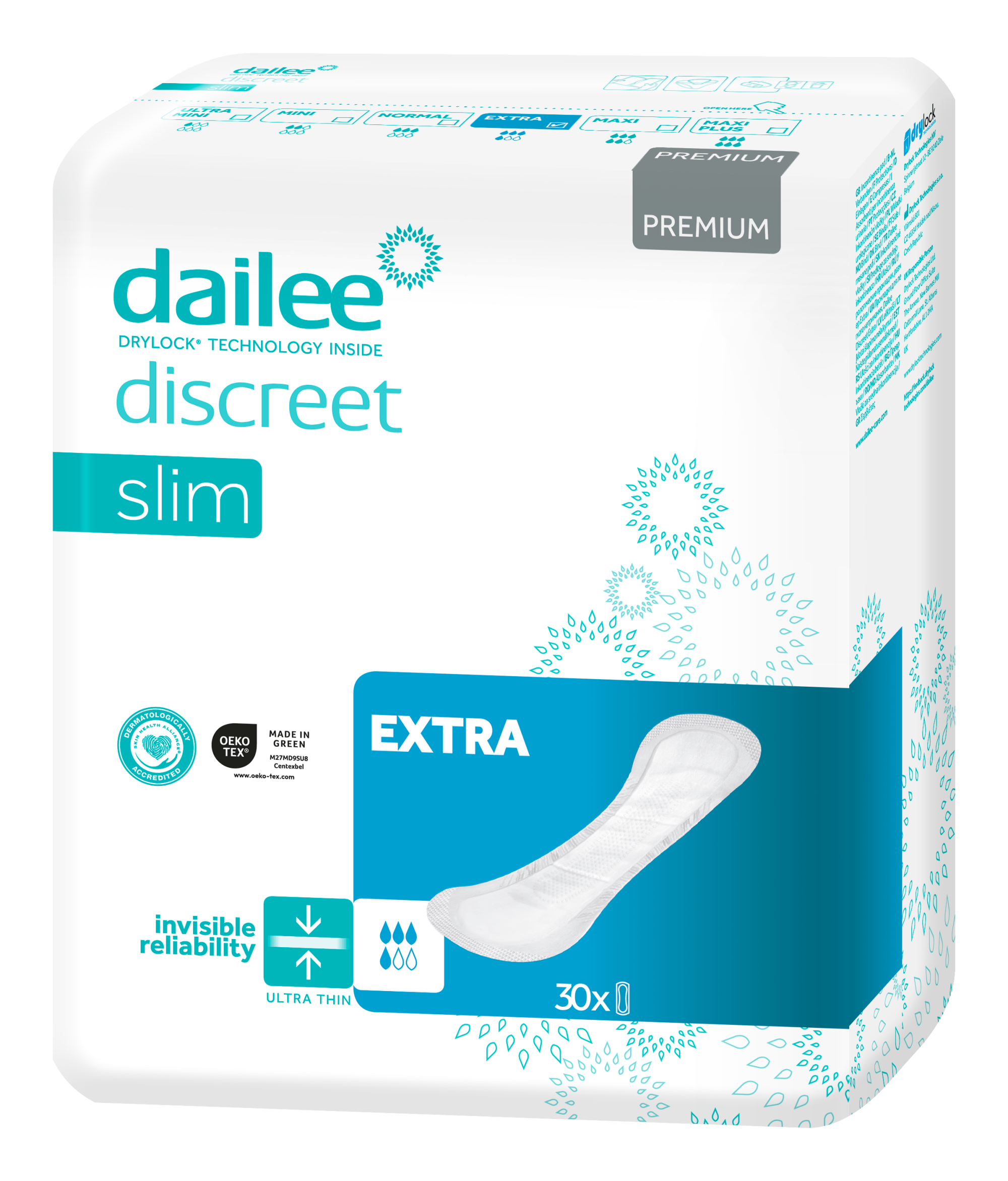 DAILEE DISCREET PREMIUM SIDE SLIM EXTRA 651ML N30