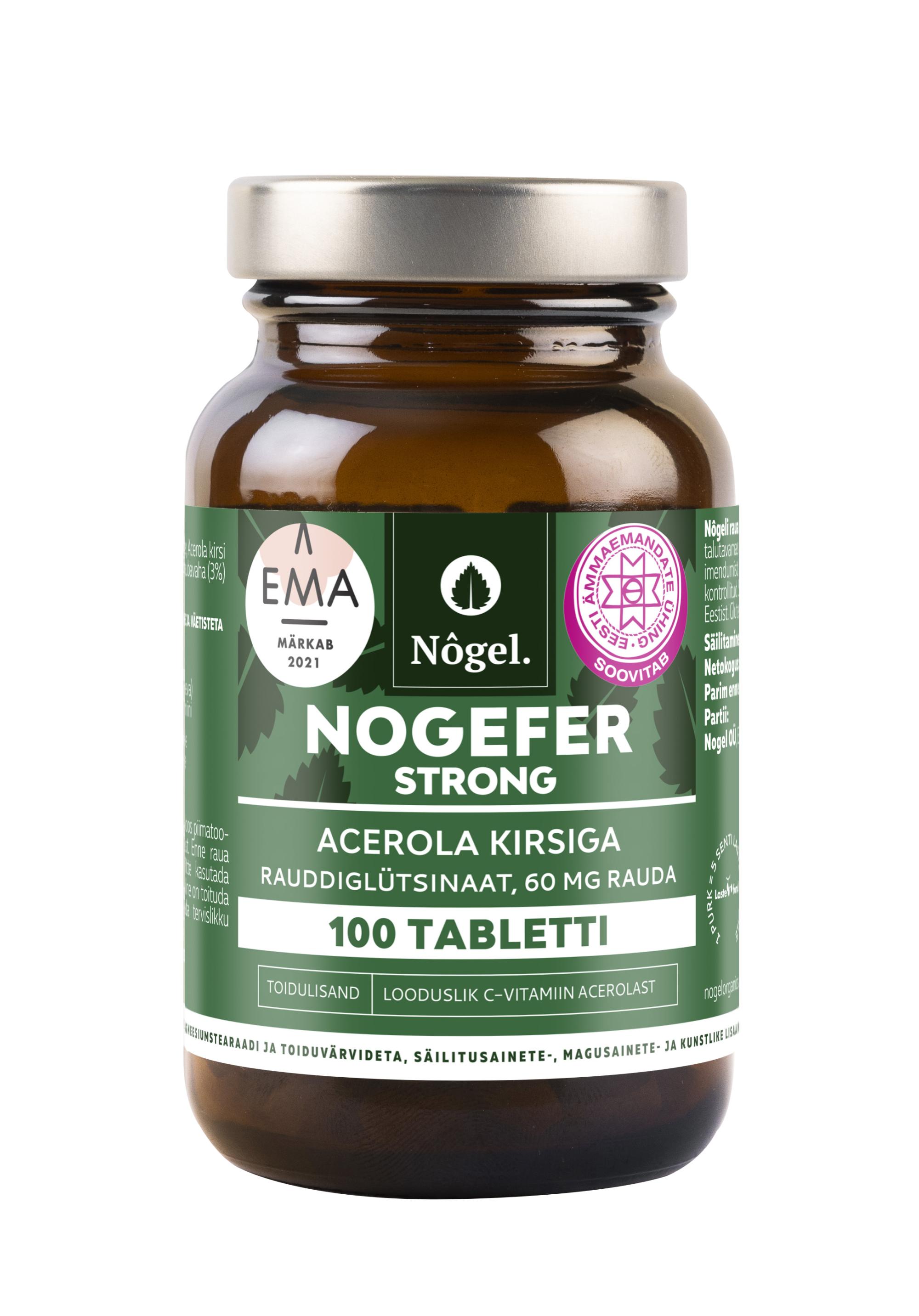 NÕGEL NOGEFER RAUD STRONG ACEROLA KIRSIGA TBL 60MG N100