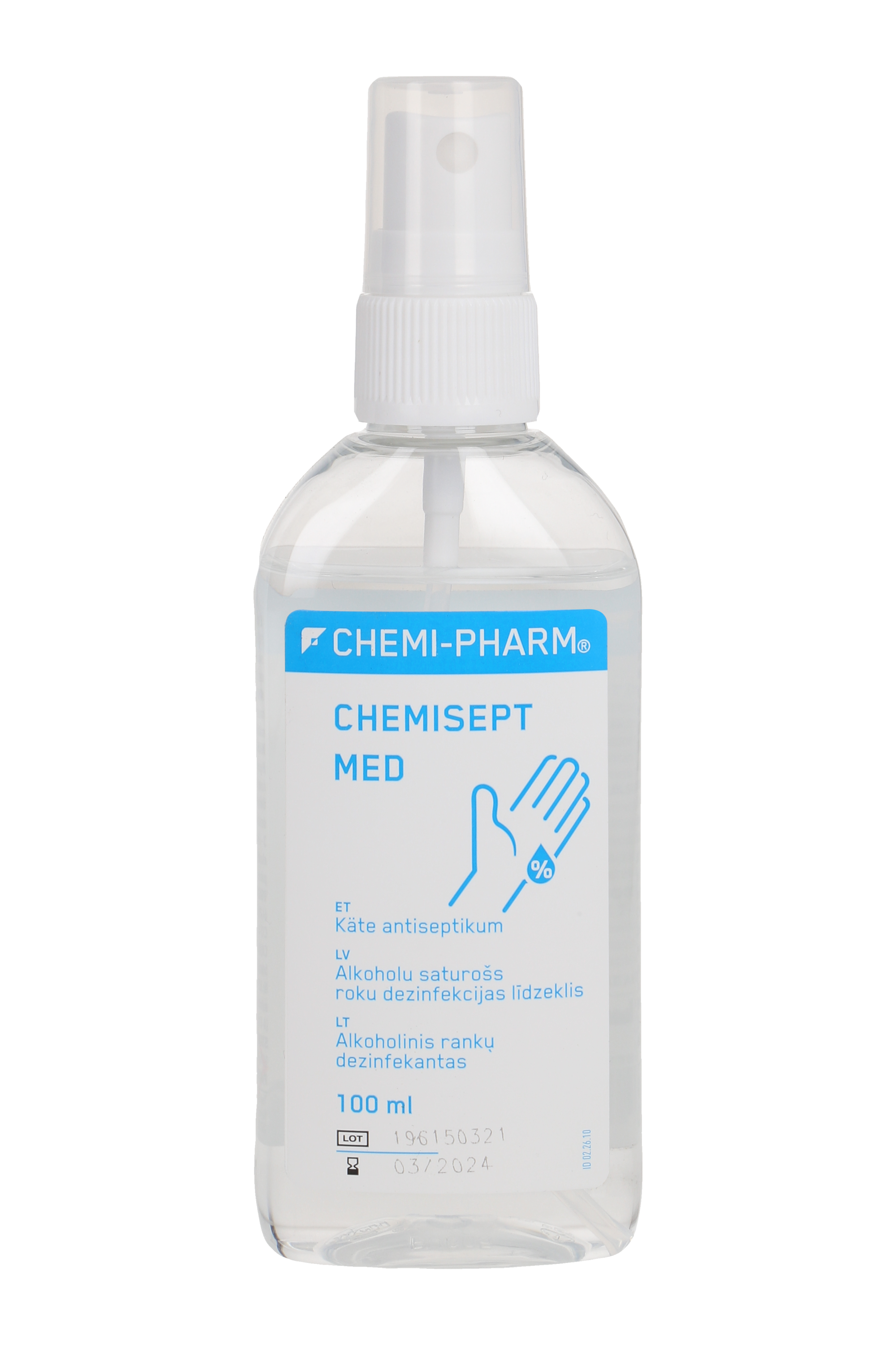 CHEMI-PHARM CHEMISEPT MED KÄTE ANTISEPTIKUM PIHUSTIGA 100ML