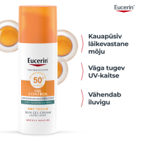 EUCERIN SUN PÄIKESEKAITSE GEEL-KREEM NÄOLE SPF50 50ML