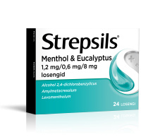 STREPSILS MENTHOL & EUCALYPTUS LOSENG 0.6MG+1.2MG+8MG N24
