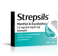 STREPSILS MENTHOL & EUCALYPTUS LOSENG 0.6MG+1.2MG+8MG N24