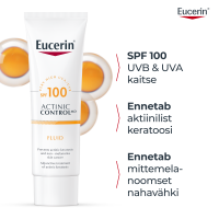 EUCERIN SUN ACTINIC CONTROL MD PÄIKESEKAITSEEMULSIOON SPF100 80ML