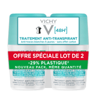 VICHY ANTIPERSPIRANT ROLL-ON 48H ANTITRACE 2X50ML